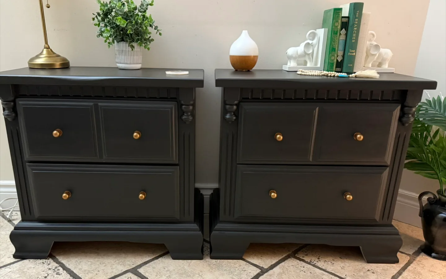 Kroehler Black Nightstands - Pair thumbnail