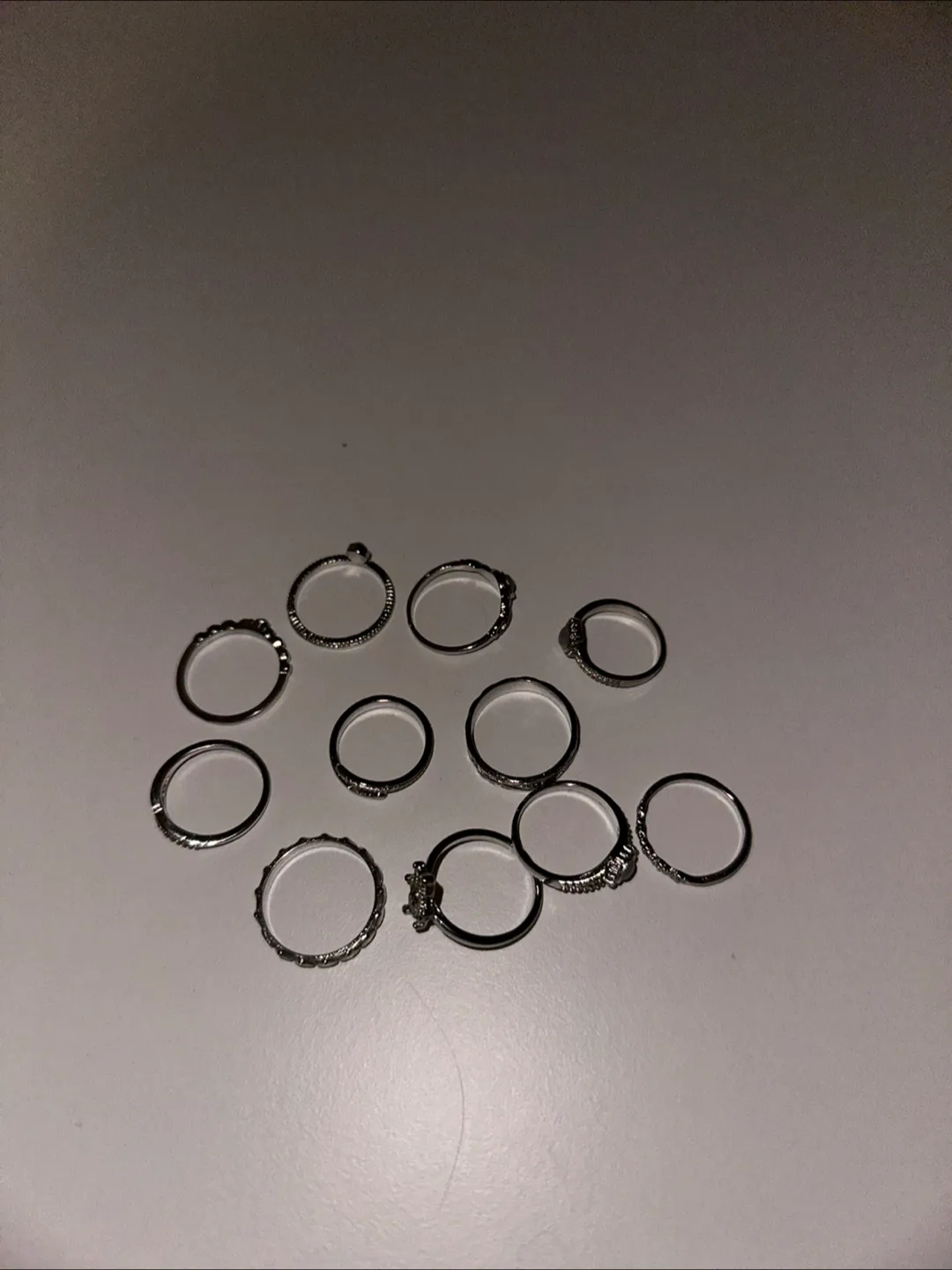 11 Assorted Silver Rings thumbnail