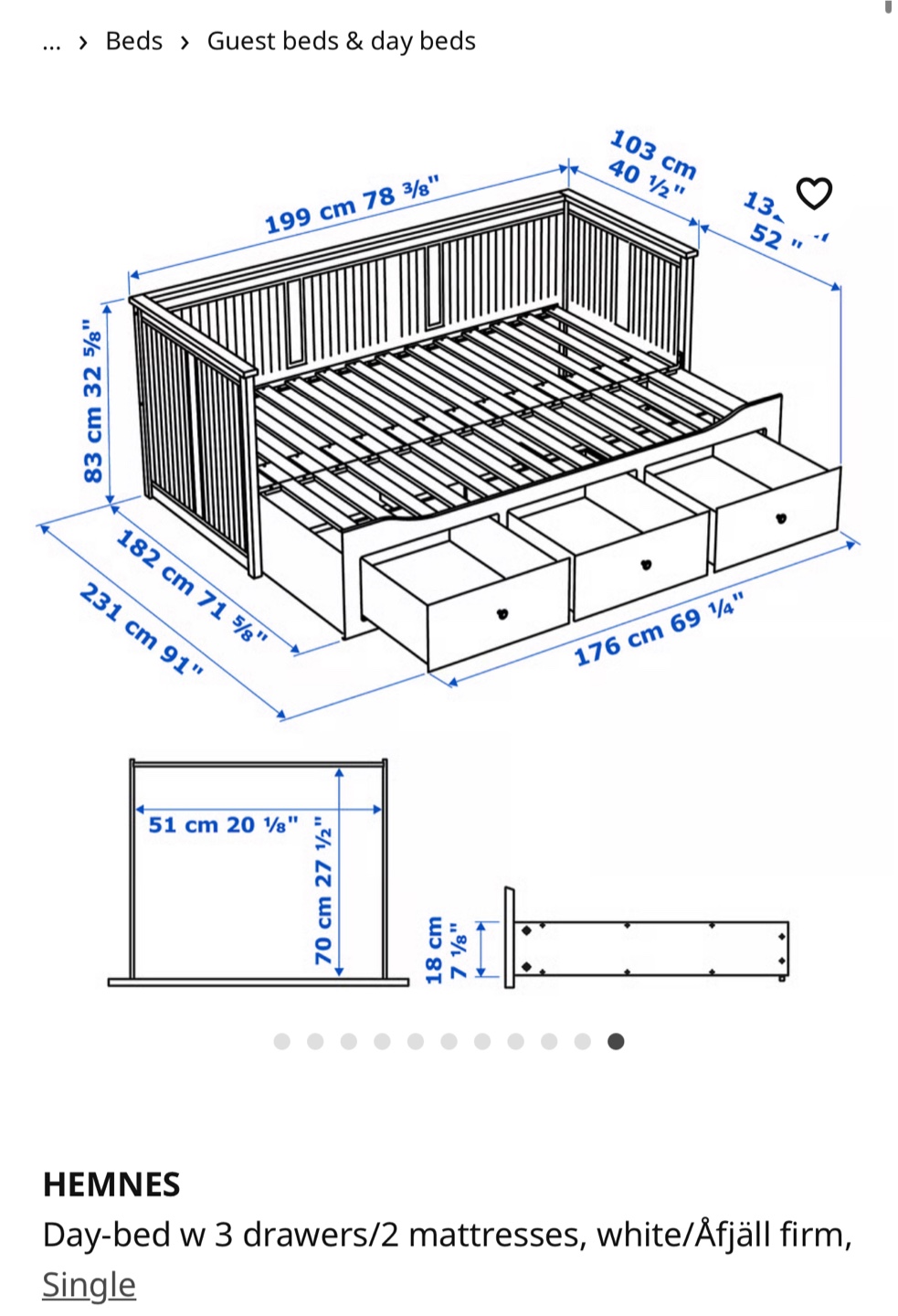 IKEA Hemnes Day-bed w 3 Drawers - photo 2