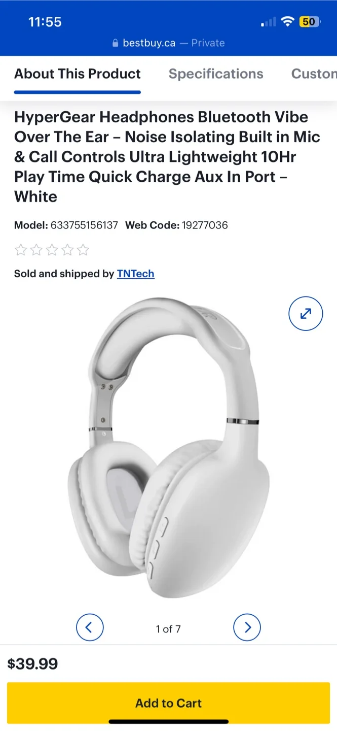 Hypergear White Headphones image indicator(5)