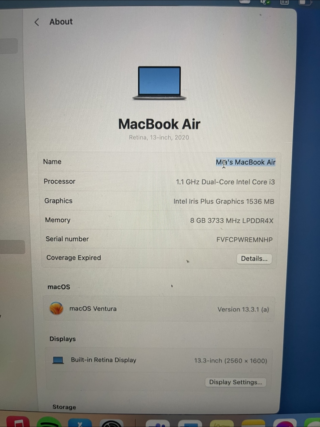 MacBook Air 13-inch, 2020
