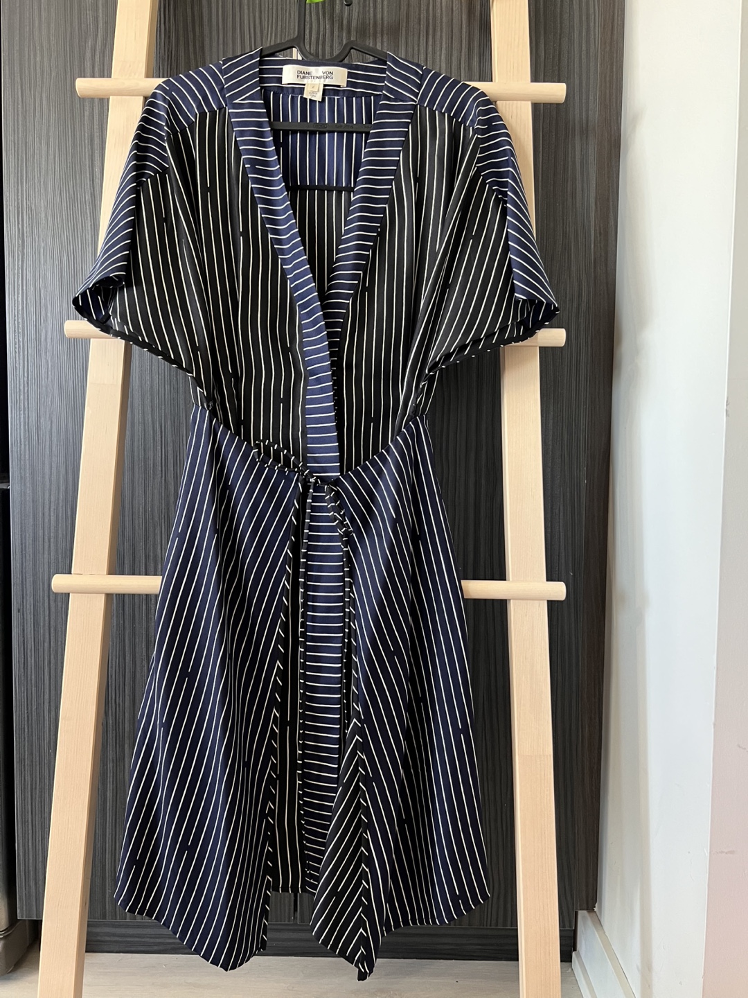 Diane von Furstenberg Striped Silk Dress Size P