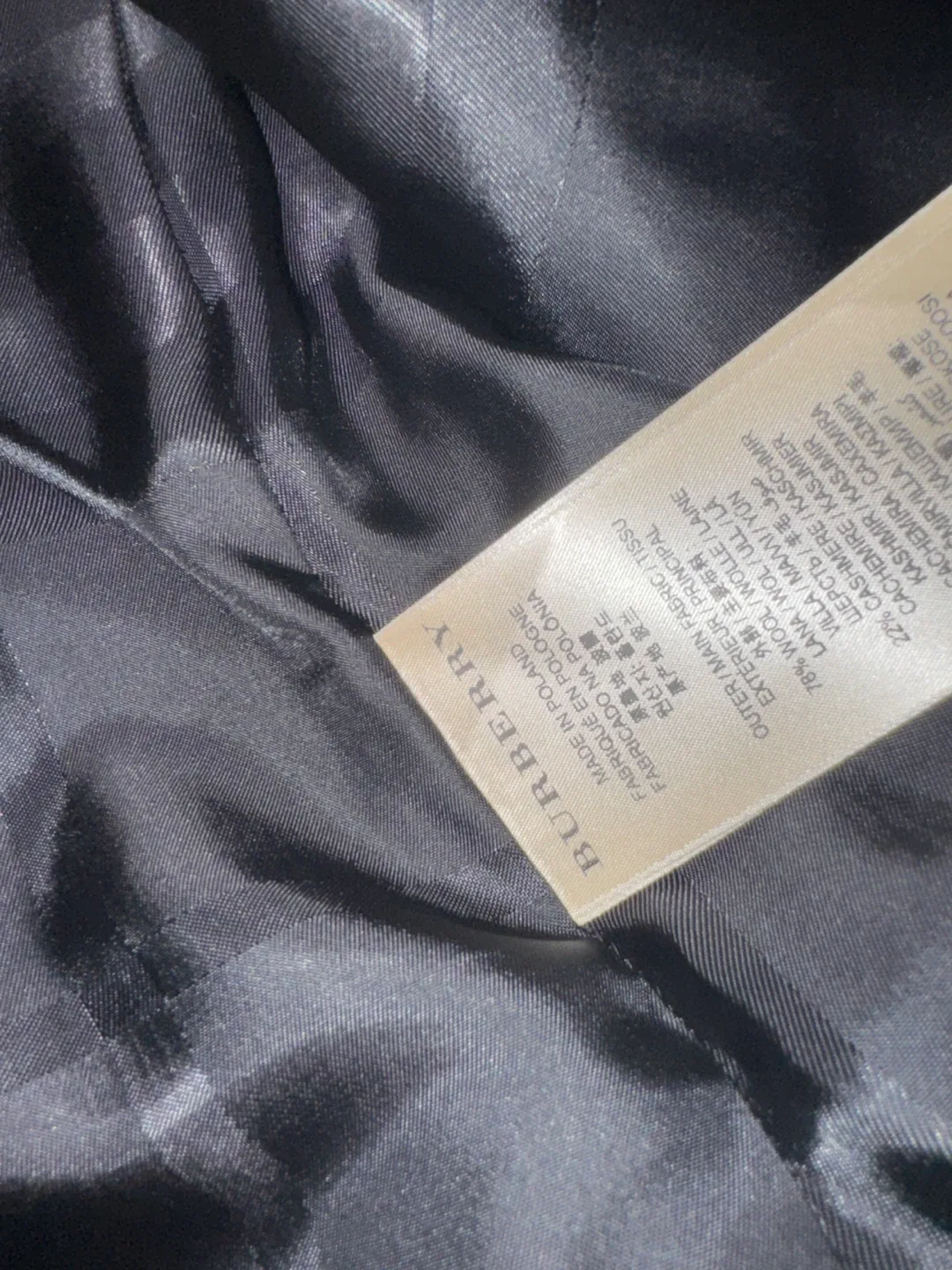 🧡Burberry Wool Cashmere Blend Navy Pea Coat image indicator(4)