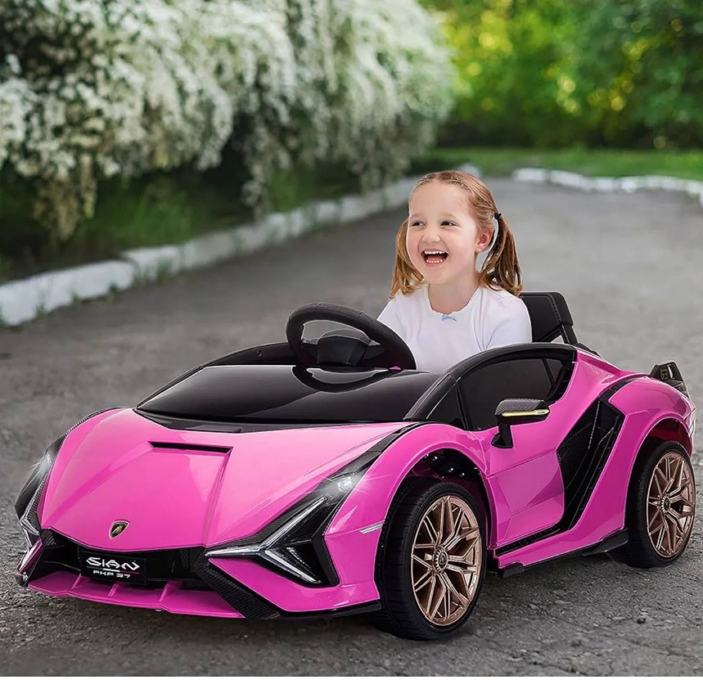 Pink Lamborghini Sian Ride-On Car thumbnail
