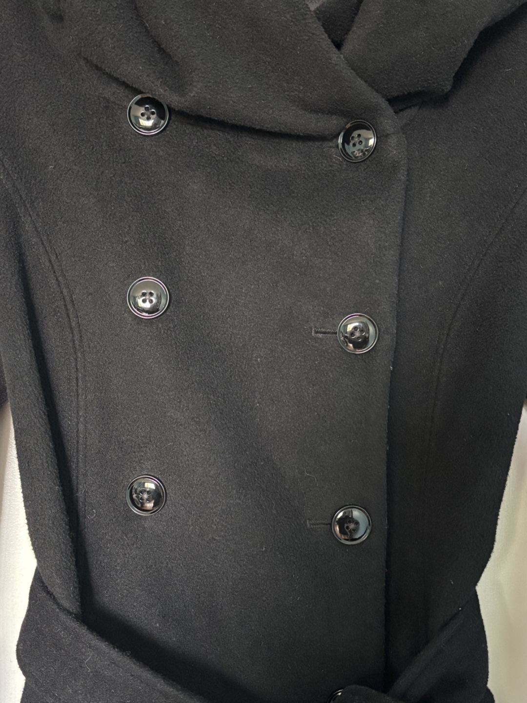 Banana Republic Black Hooded Wool Coat - photo 2