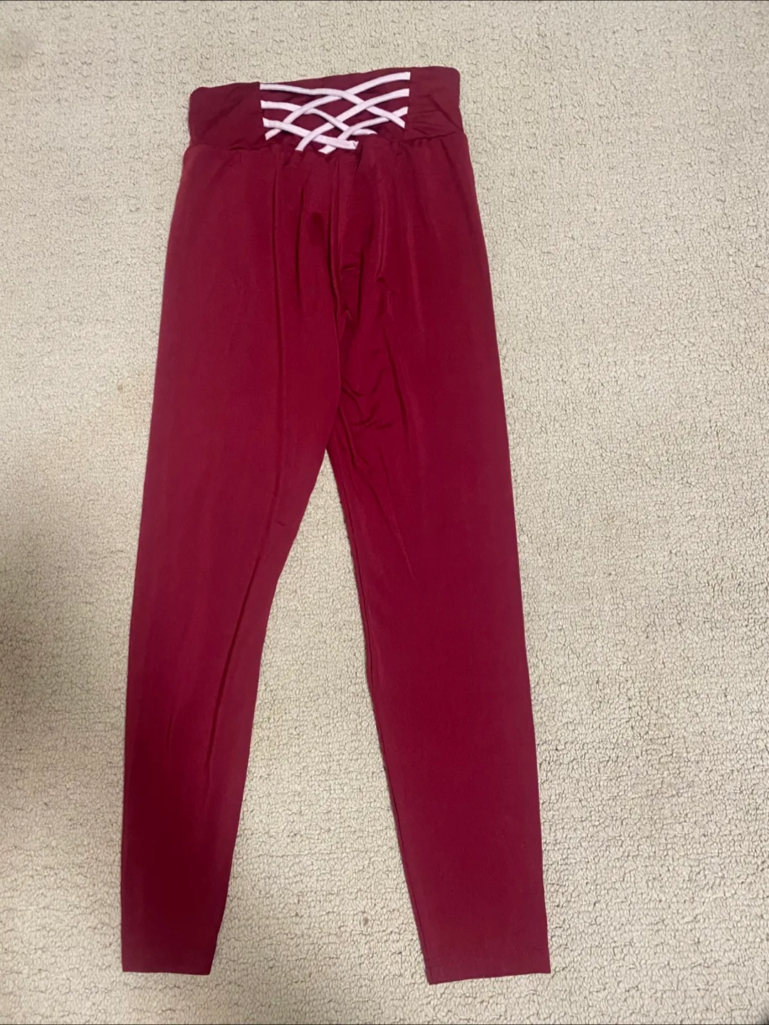 Burgundy Leggings - Lace thumbnail