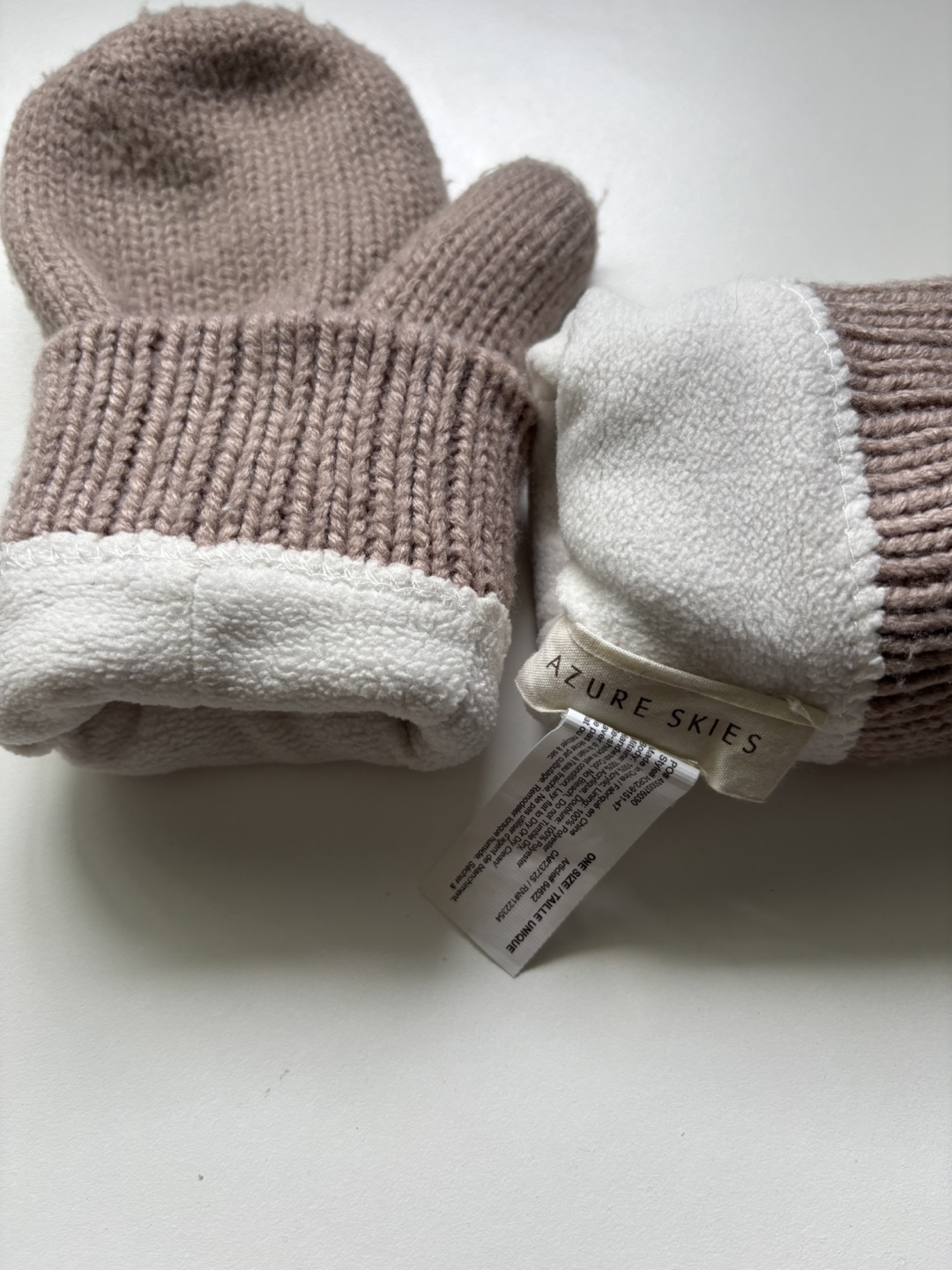 Aritzia - Azure Skies Fleece Lined Mittens - One Size - photo 3