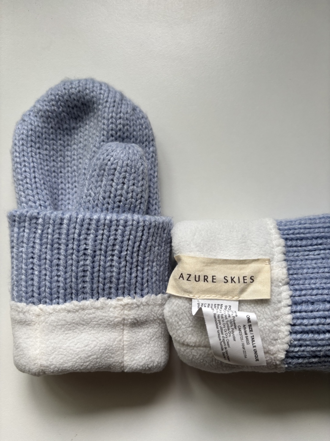 Aritzia - Azure Skies Knit Mittens - PerryWinkle Blue - photo 3