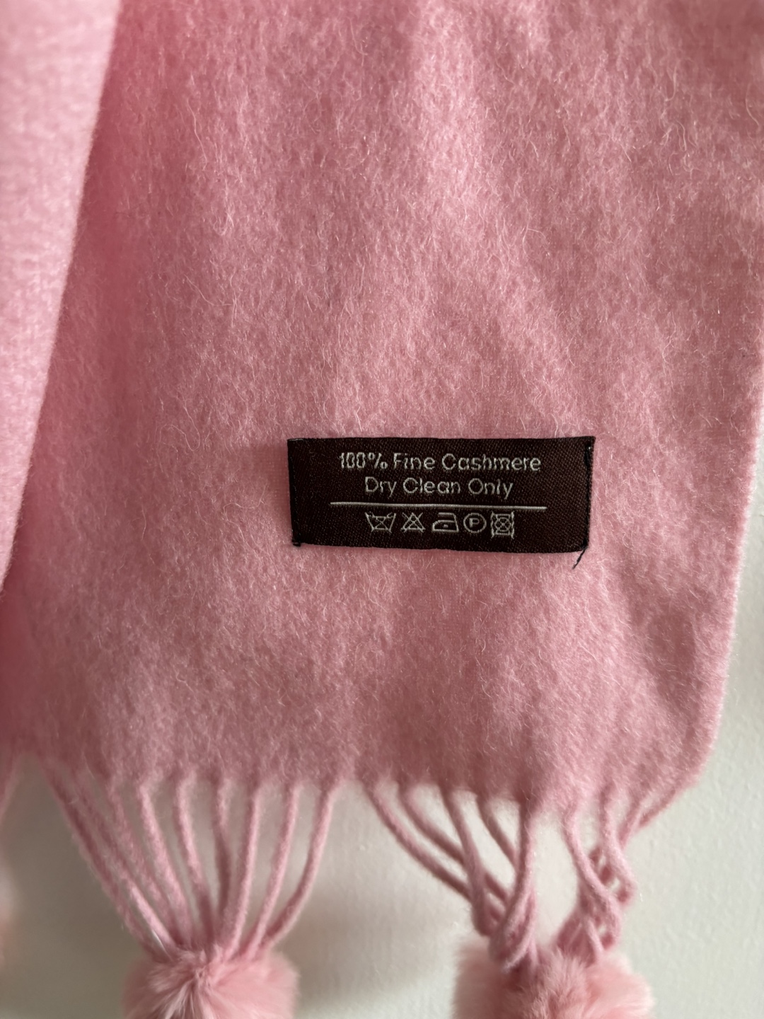 Pink Cashmere Scarf with Pom Poms - photo 2