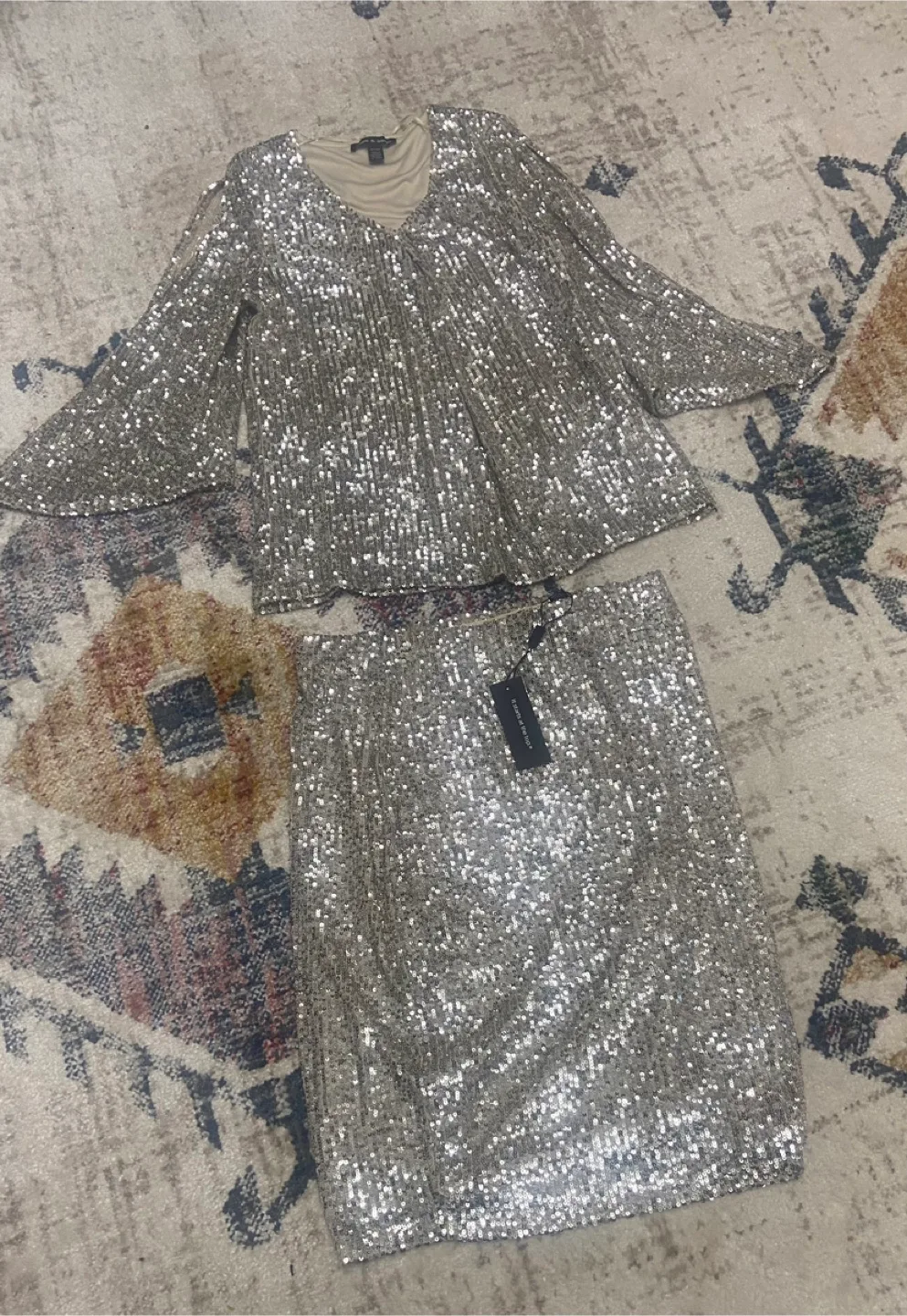 Tahari ASL Sequin Skirt Set image indicator(2)