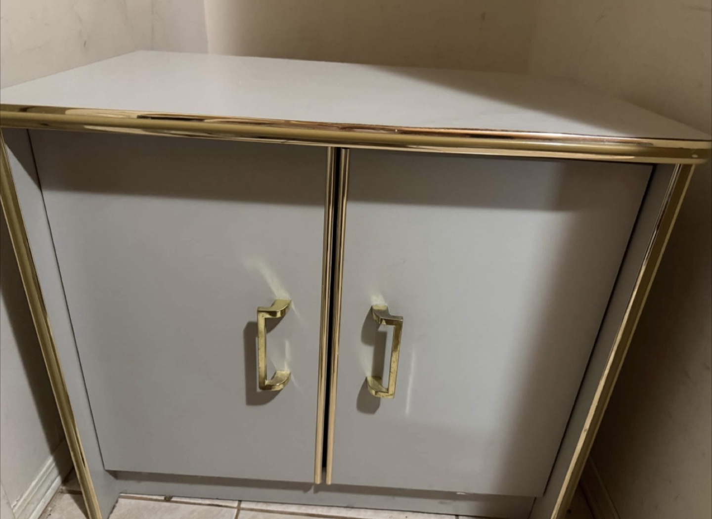 Grey Cabinet with Gold Trim - photo 4