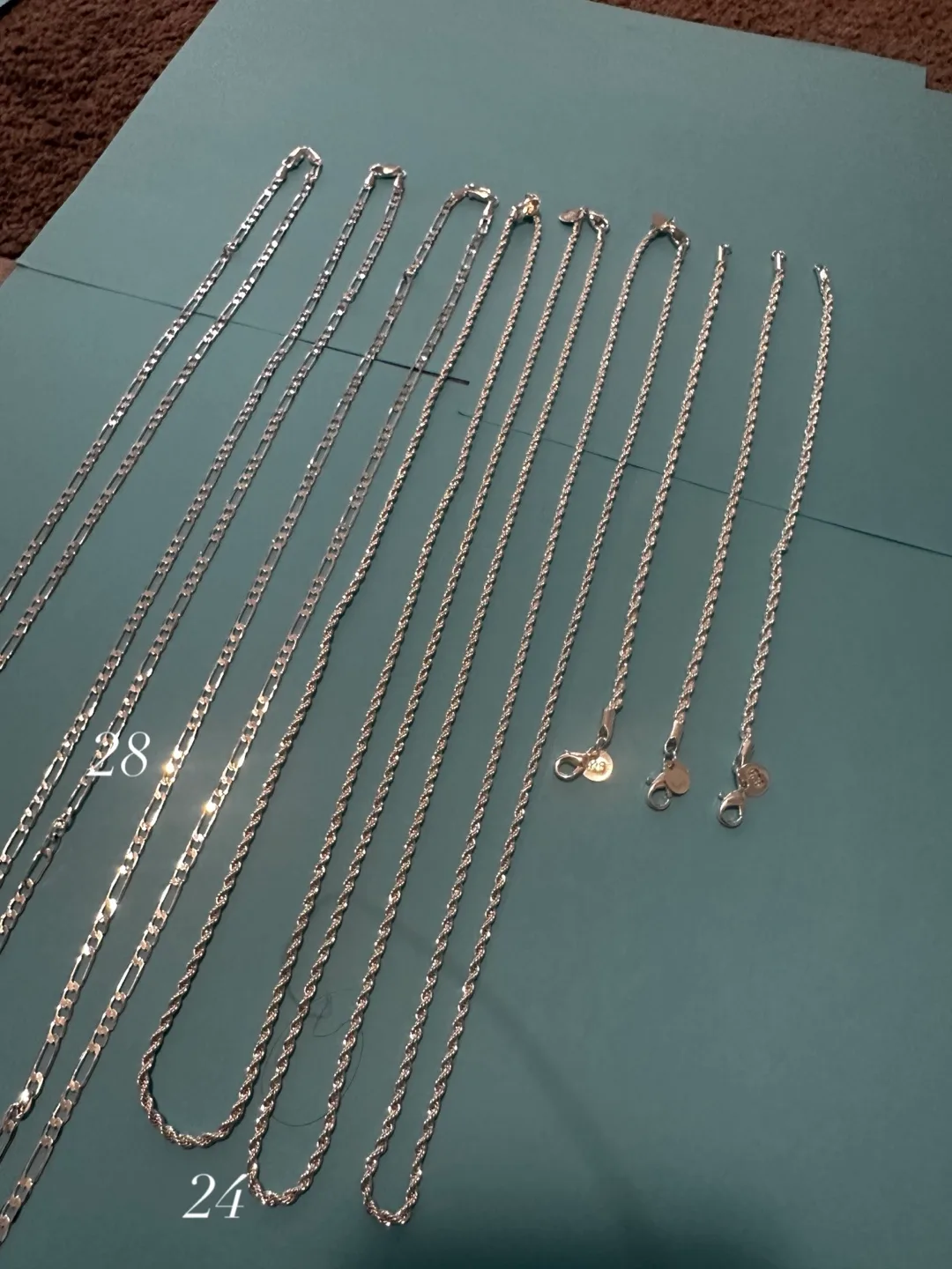 925 Sterling Silver Chains - 24 & 28 inches thumbnail