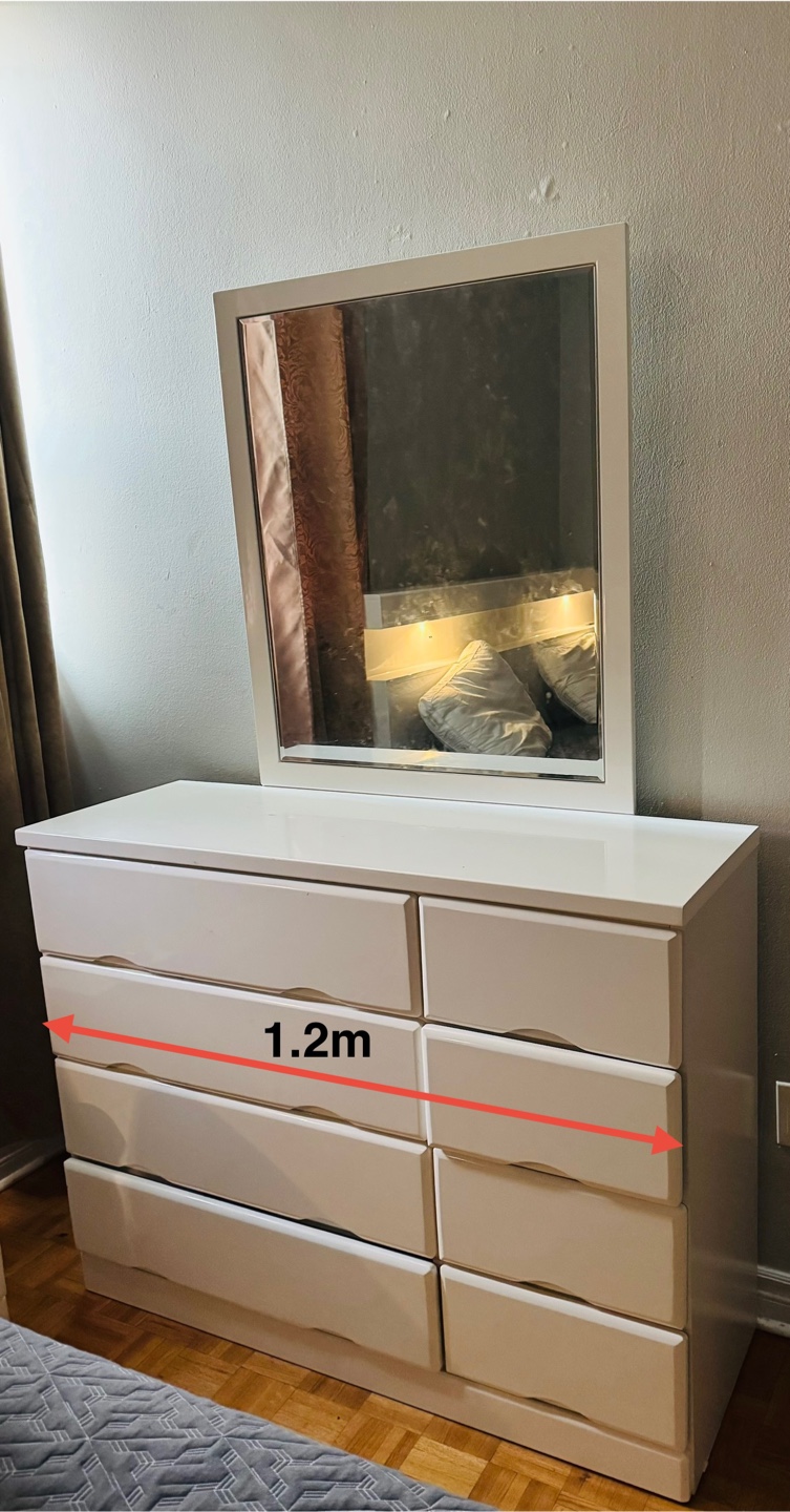 White Dresser with Mirror