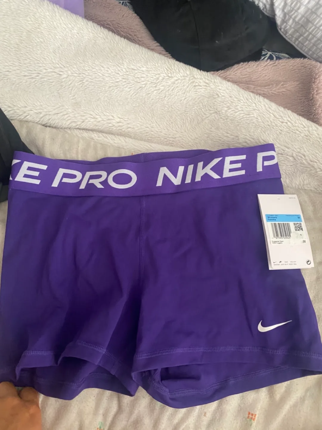 Nike Pro Training Shorts - Purple, Size M thumbnail