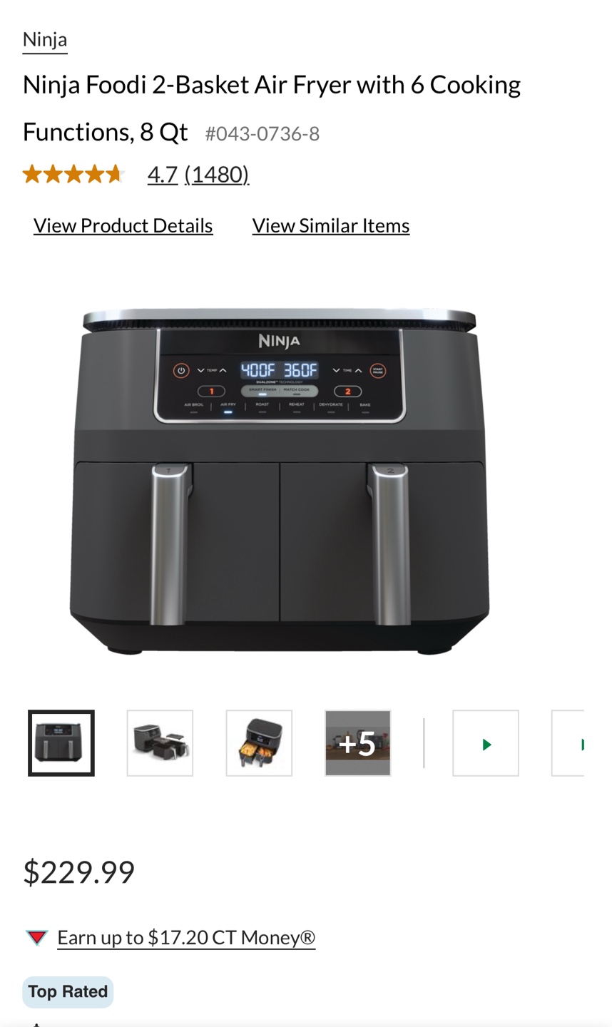 Ninja Foodi 8qt 6-in-1 2-Basket Air Fryer - photo 2