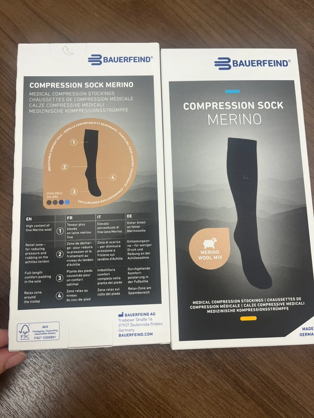 Bauerfeind Compression Sock Merino, Size S, Black thumbnail