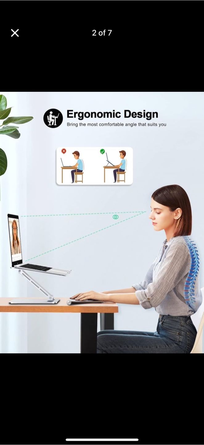 Adjustable Laptop Stand - Fits 10" to 16" Laptops