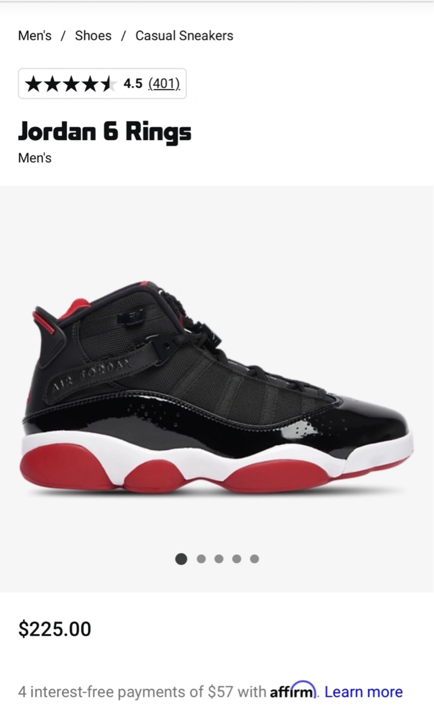 Air Jordan 6 Rings - Black/White