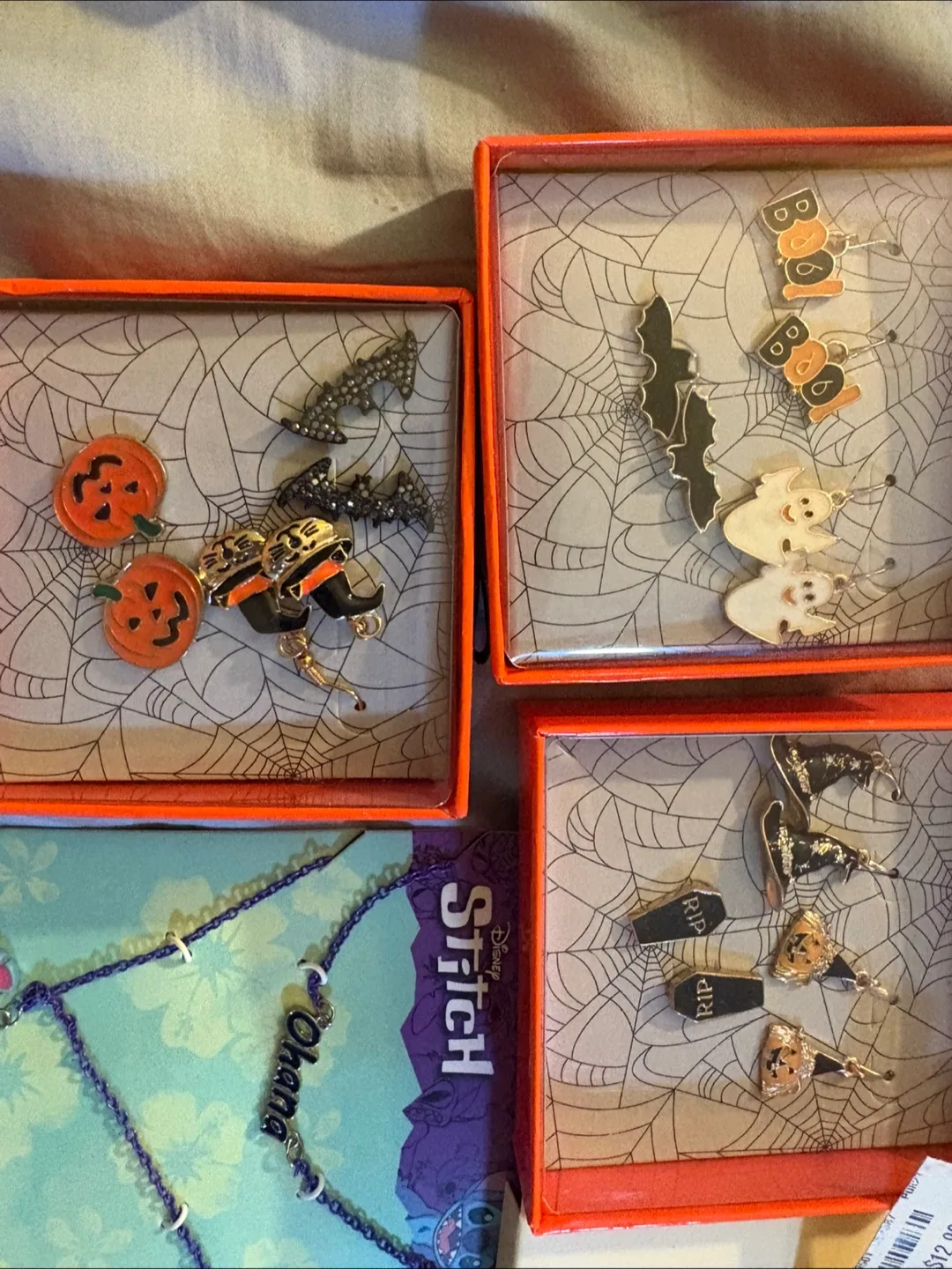 Disney Stitch Necklace & Halloween Earrings Set image indicator(2)