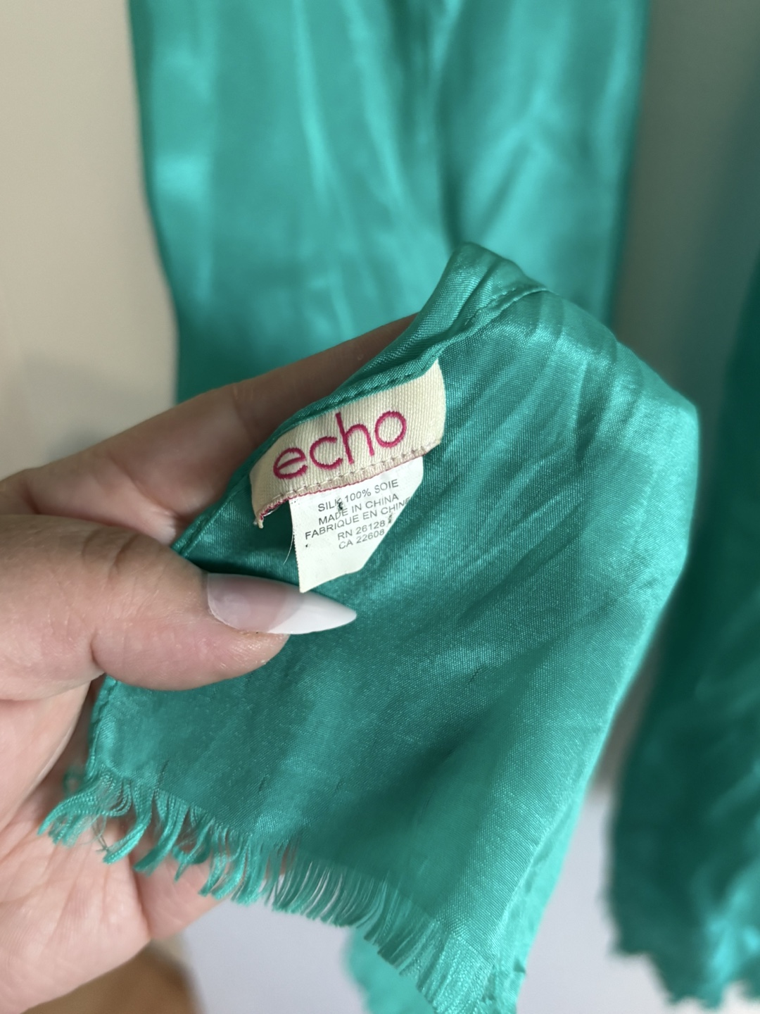 Echo Silk Scarf - Teal - photo 2