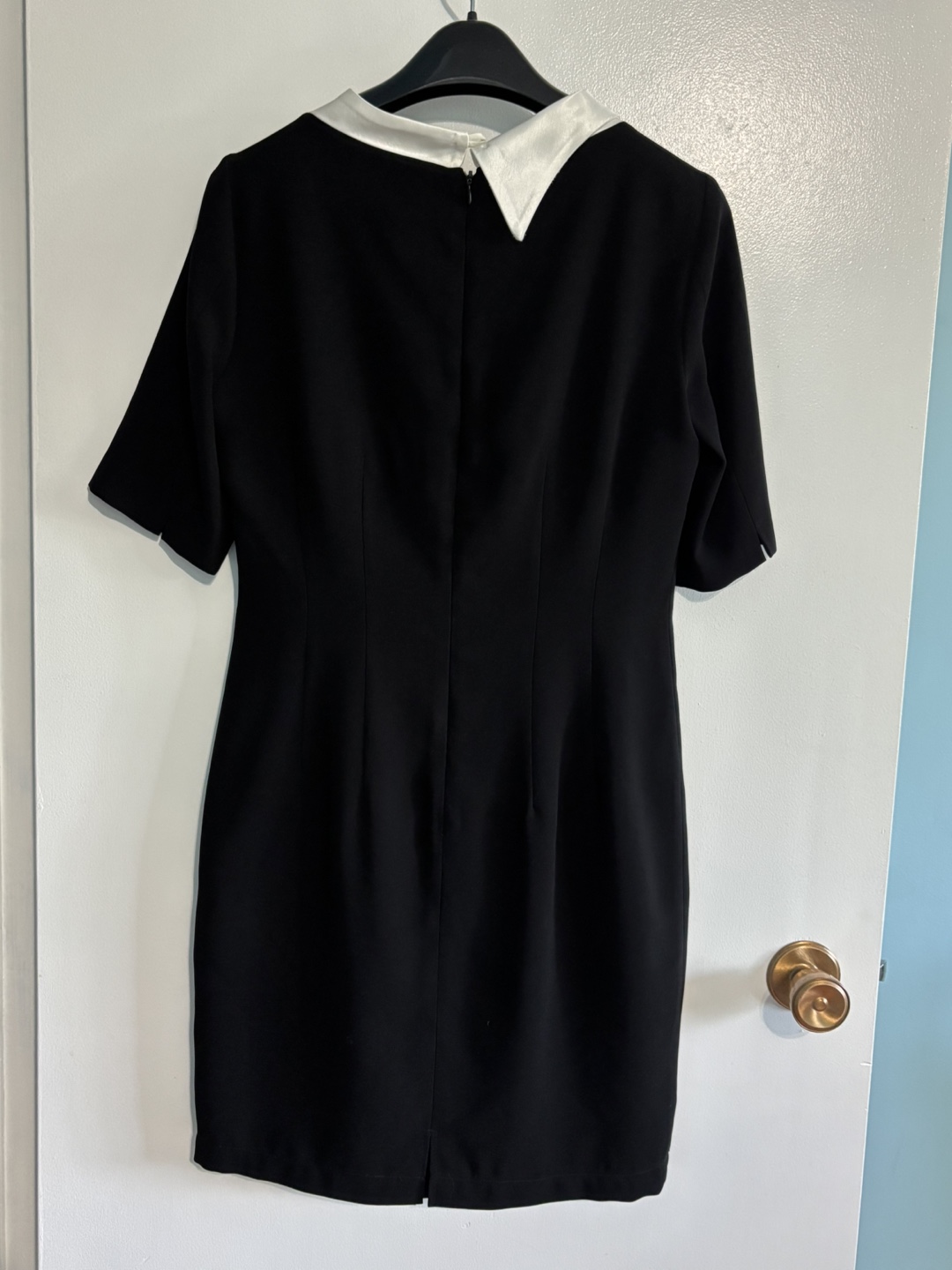 Tristan Black Dress, Silk Collar - photo 2
