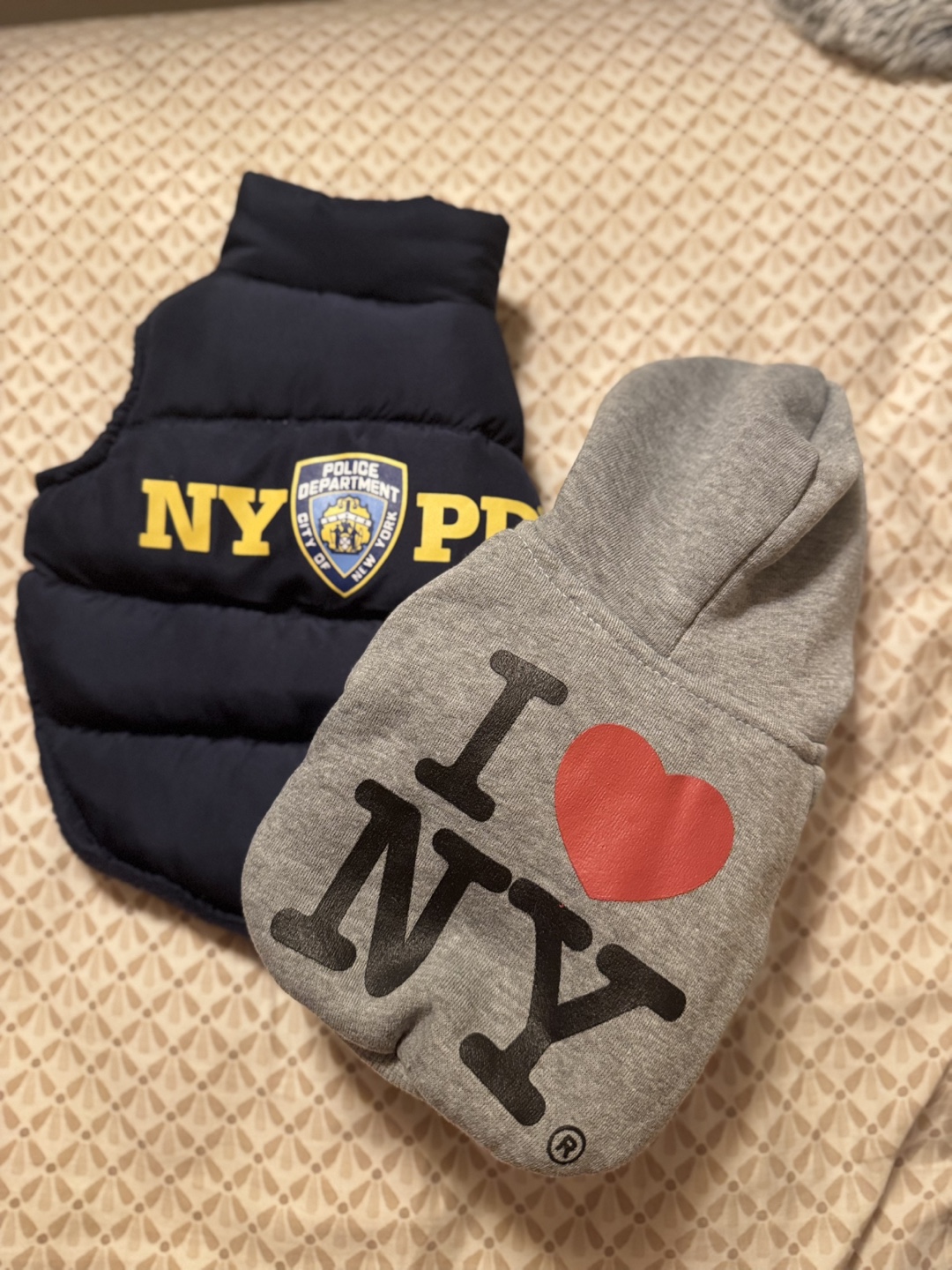 Dog Clothes: NYPD Vest & I ❤️ NY Hoodie, Small