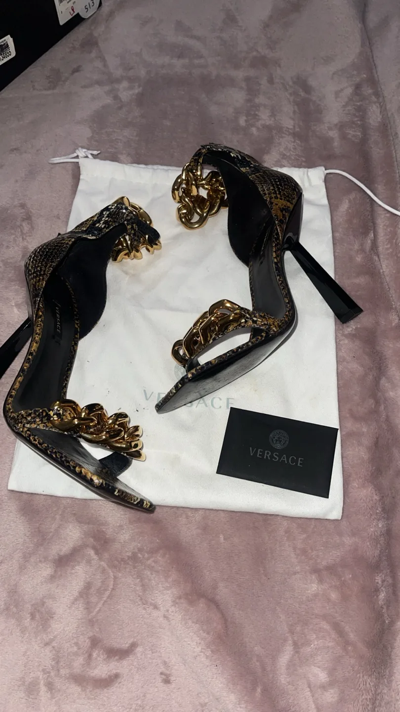 Versace Chain Heels, Size 37 thumbnail