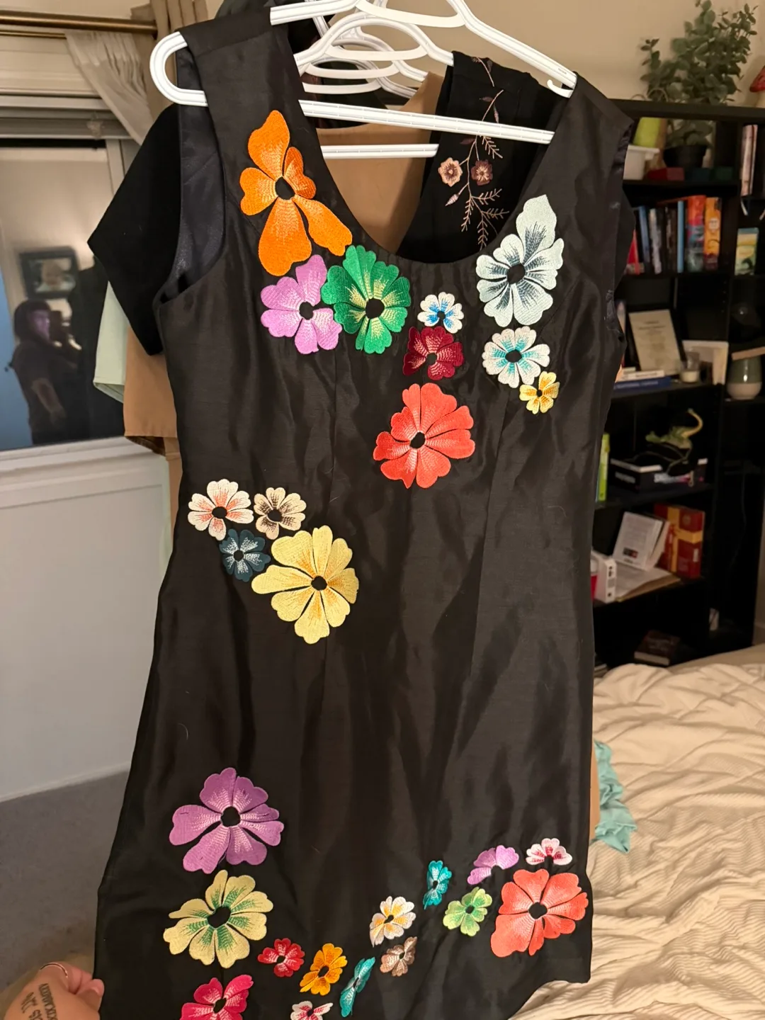 Black Dress with Floral Embroidery, Size XXL thumbnail