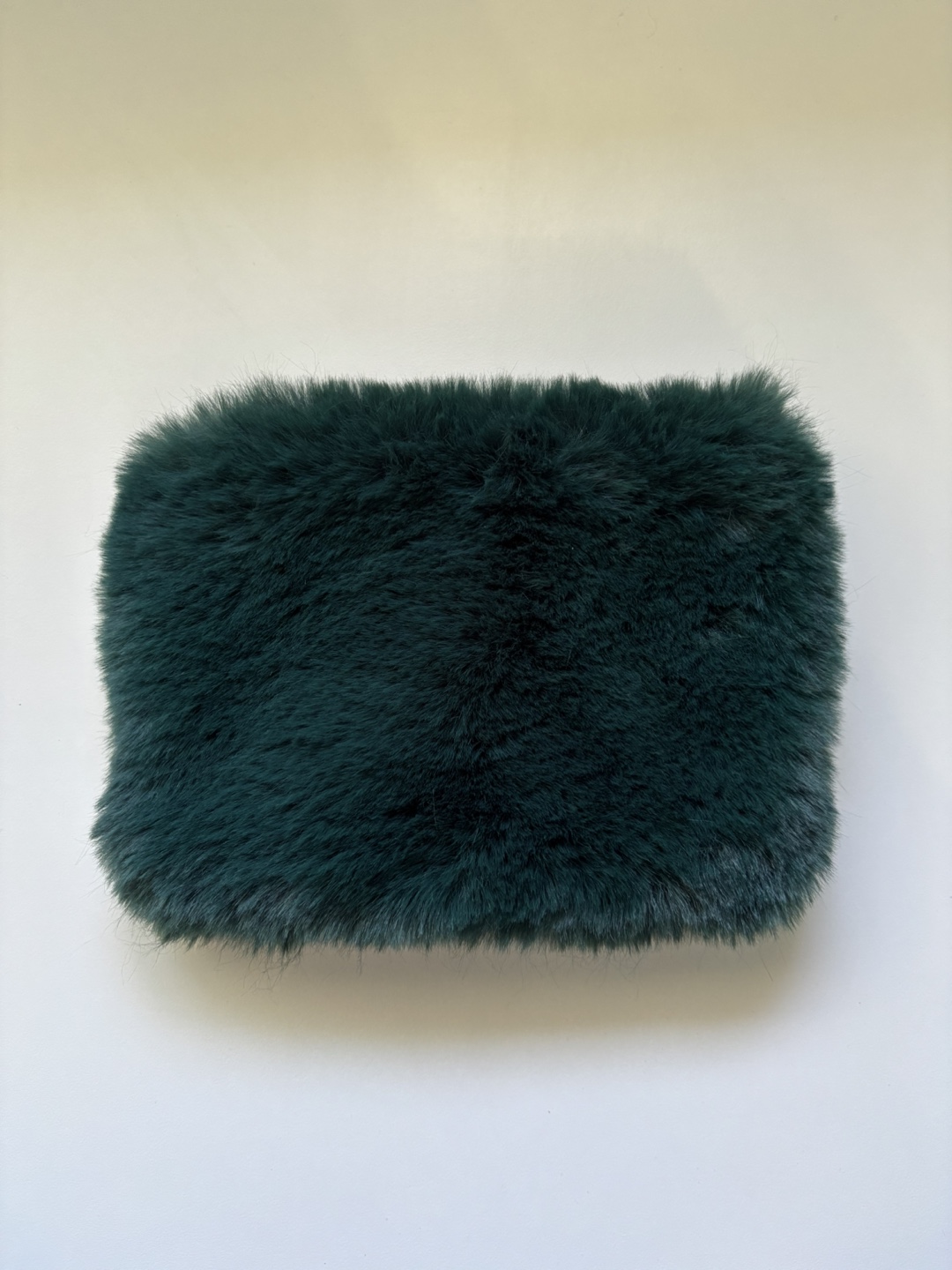 Dynamite Green Faux Fur Pouch.