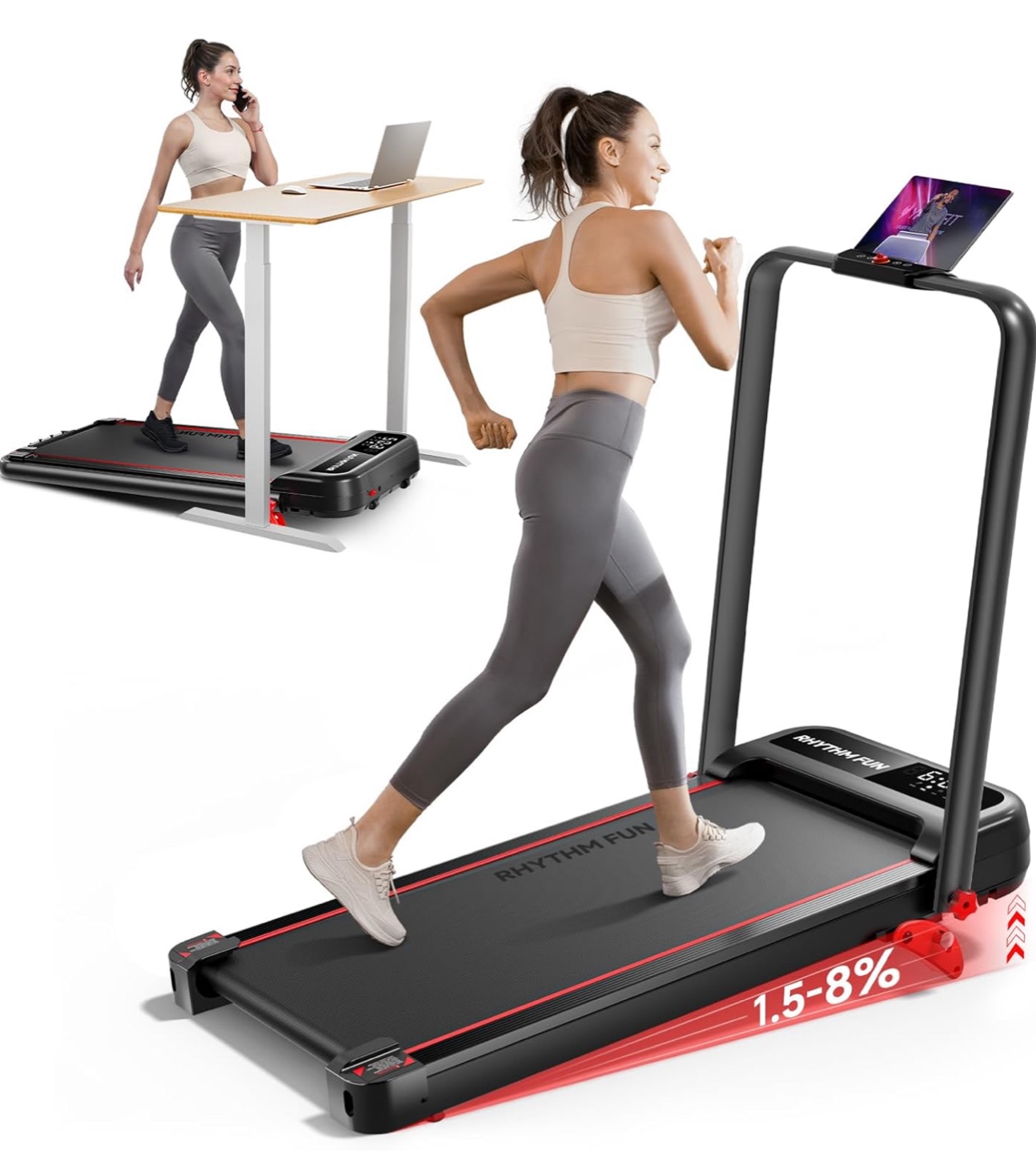 Rhythm Fun Under Desk Treadmill - Compact & Foldable