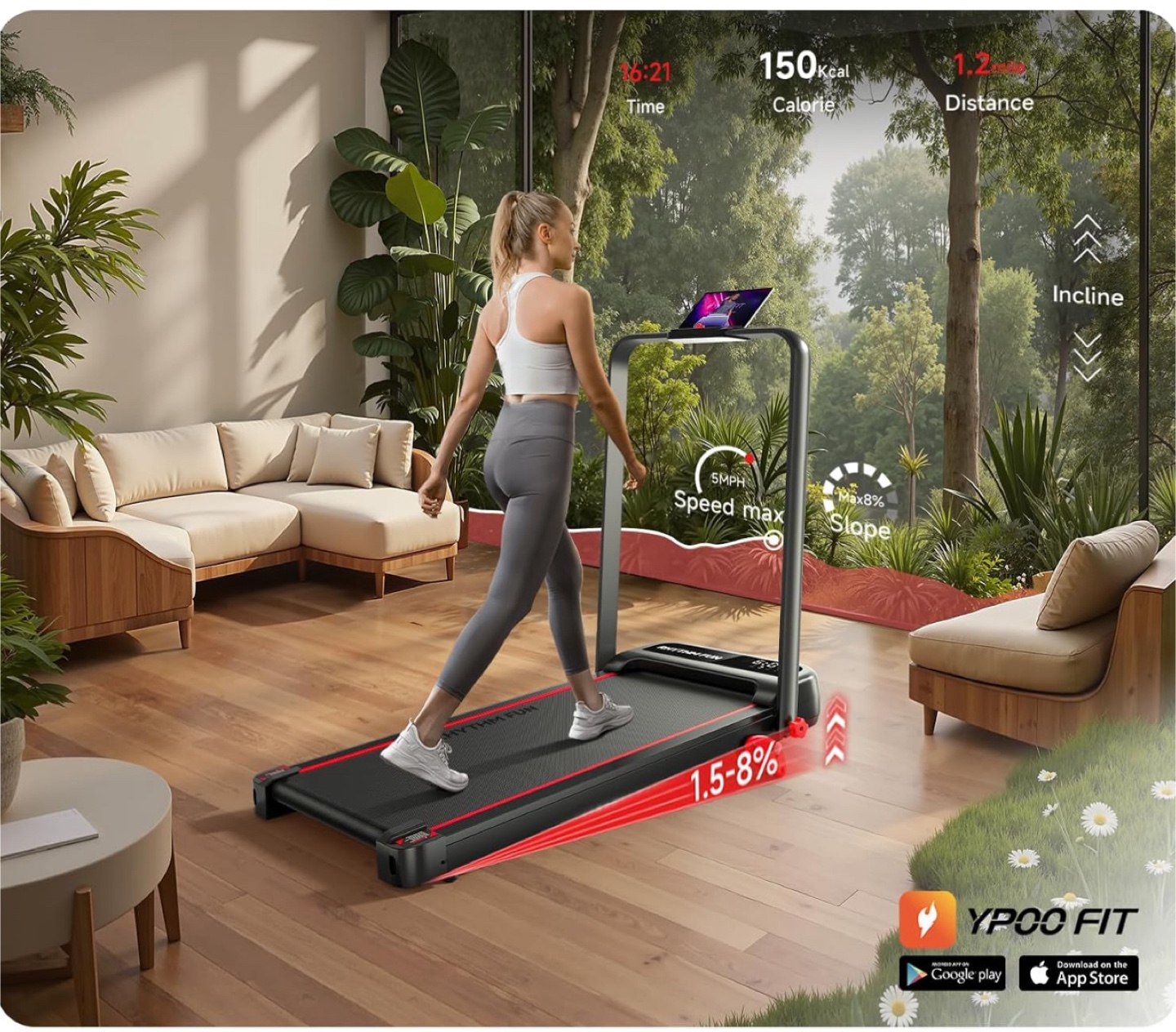 Rhythm Fun Under Desk Treadmill - Compact & Foldable - photo 5