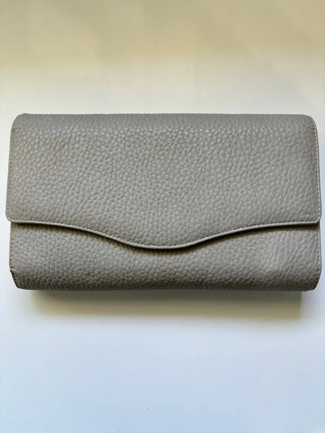 Grey Leather Clutch with Chain thumbnail