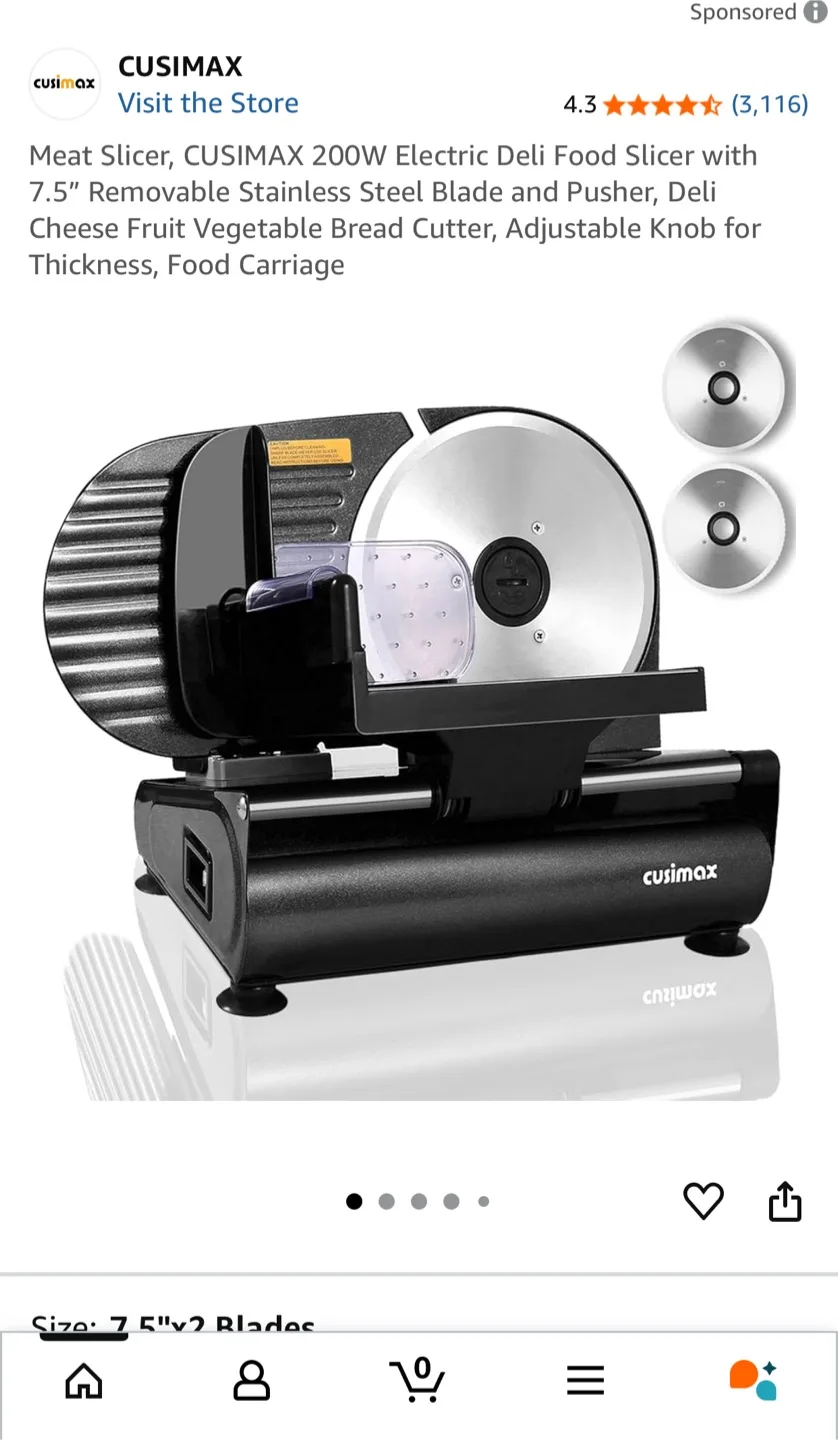 CUSIMAX 200W Electric Deli Food Slicer image indicator(2)