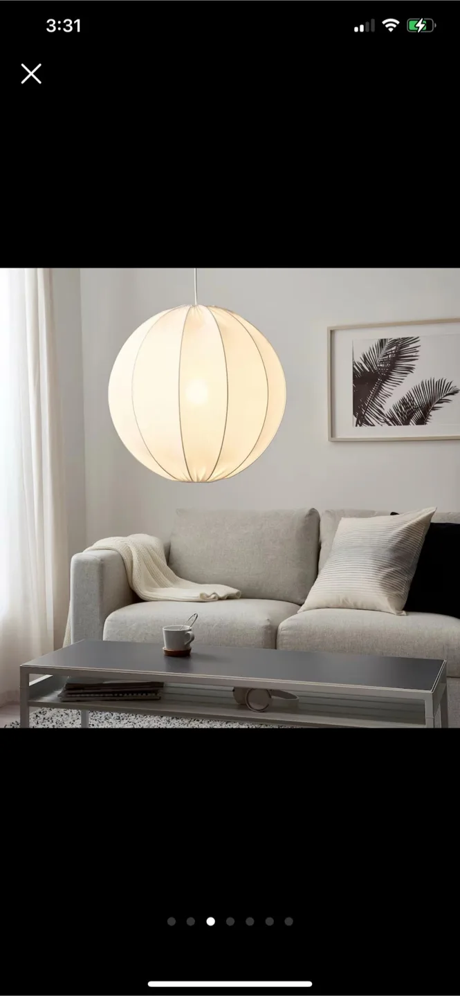 Artistic White Fabric Light Fixture image indicator(5)