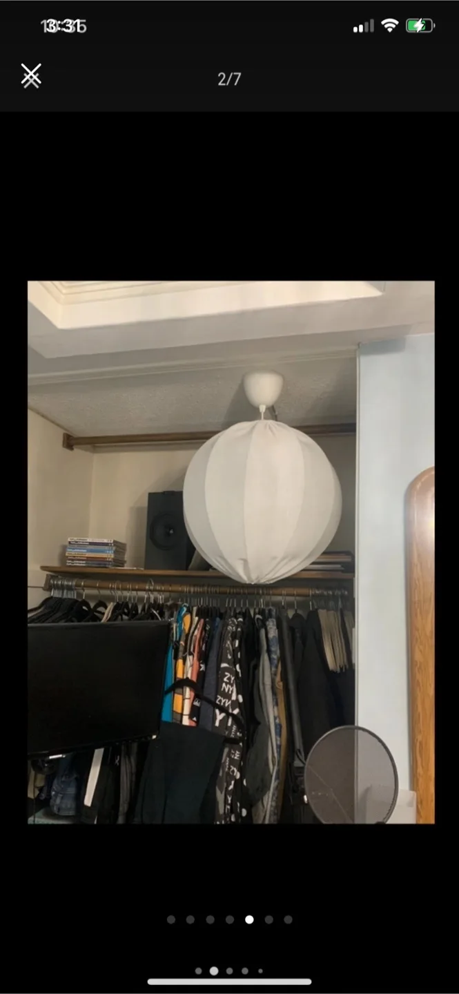 Artistic White Fabric Light Fixture image indicator(2)