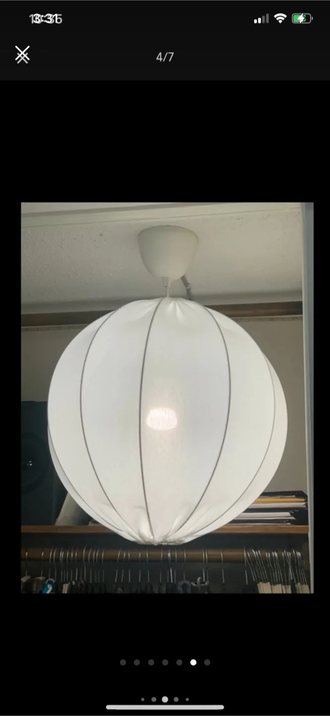 Artistic White Fabric Light Fixture image indicator(7)