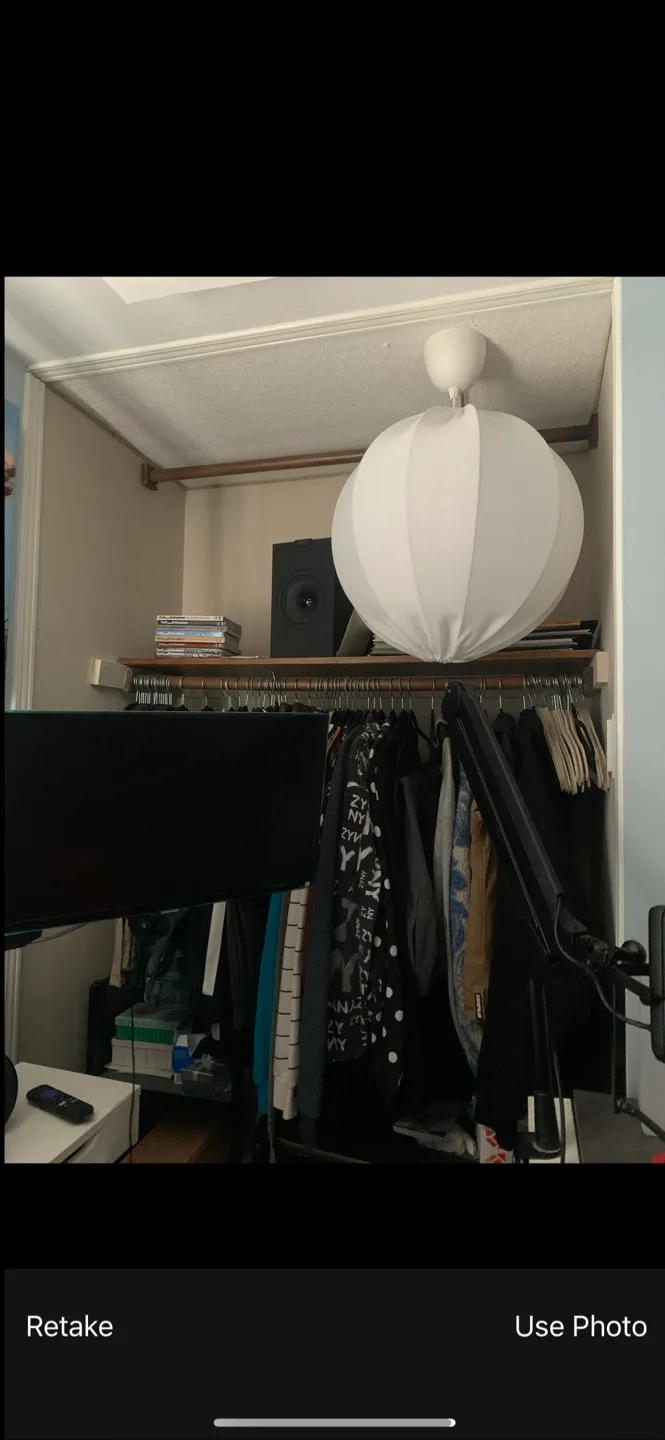 Designer White Fabric Light Fixture image indicator(8)