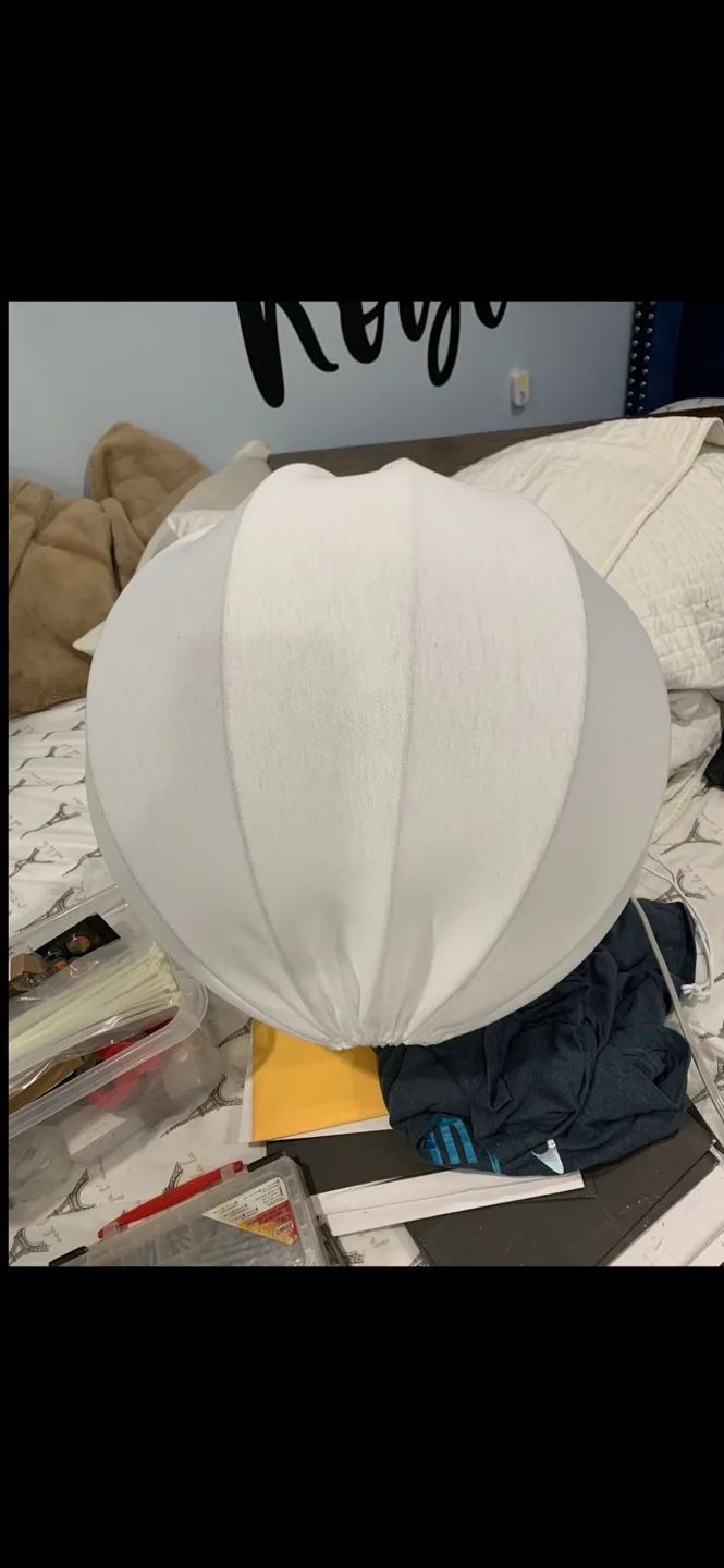 Designer White Fabric Light Fixture image indicator(10)