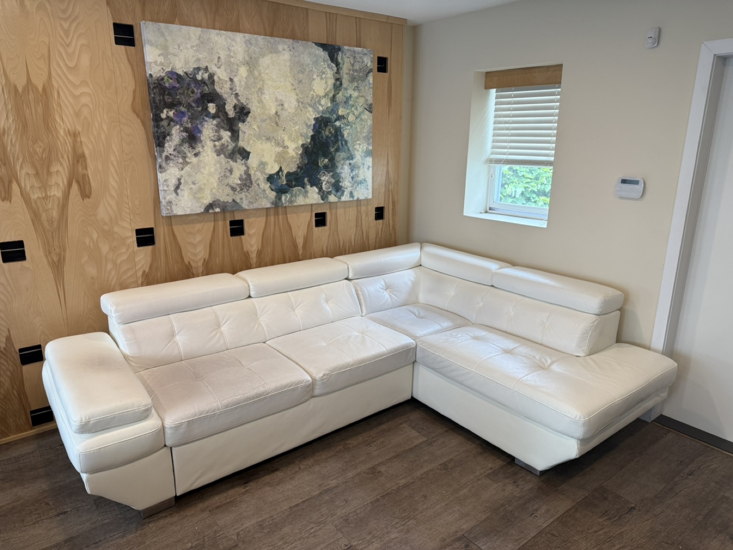 White Leather Sofa Bed –  (Delivery Available) - photo 2