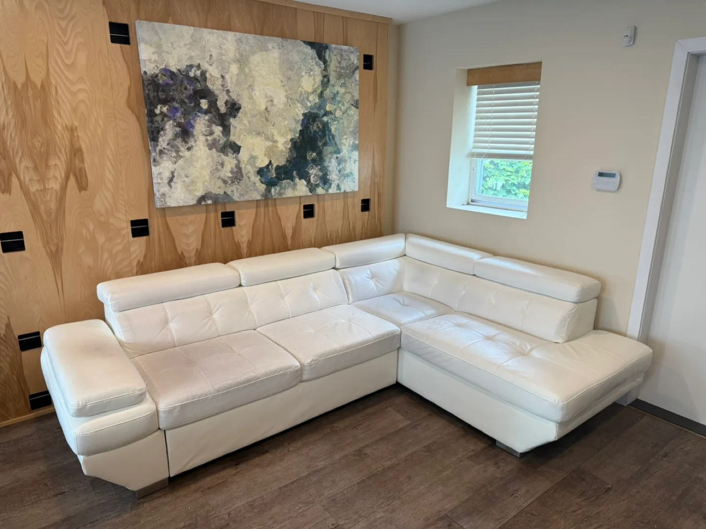 White Leather Sofa Bed –  (Delivery Available) image indicator(2)