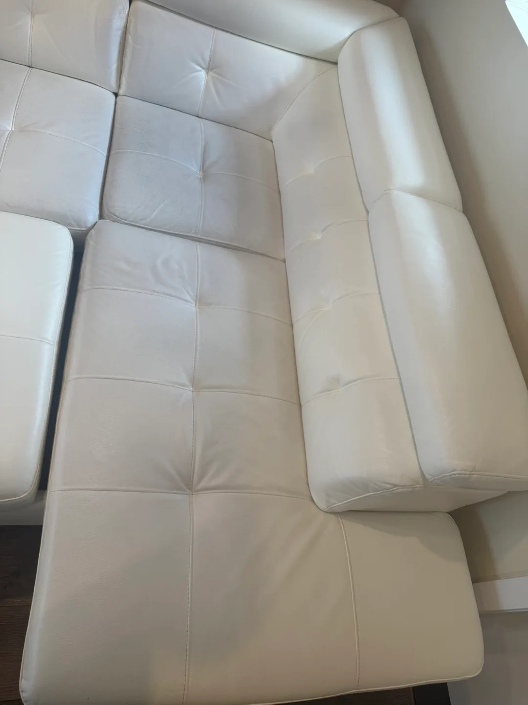 White Leather Sofa Bed –  (Delivery Available) image indicator(4)