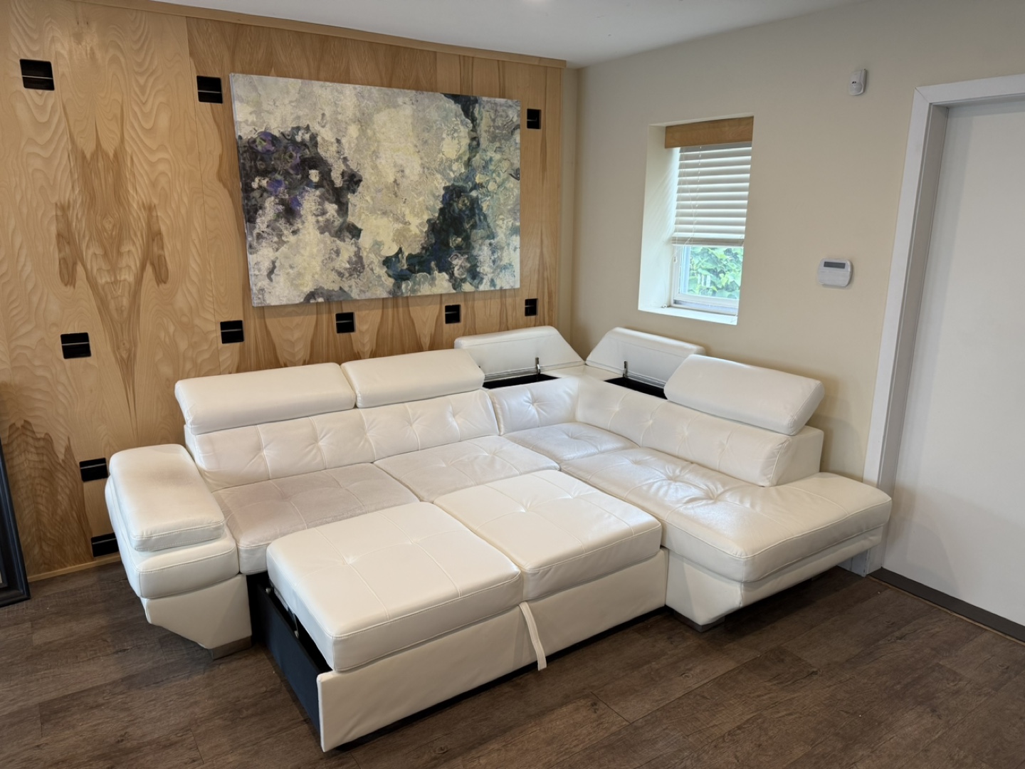 White Leather Sofa Bed –  (Delivery Available) - photo 3