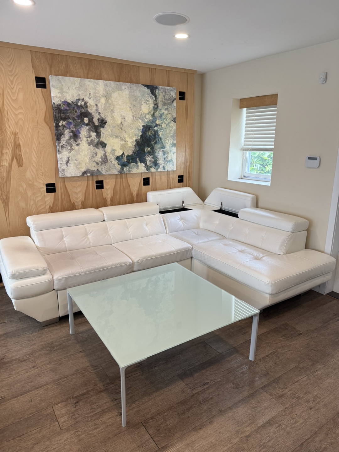 White Leather Sofa Bed –  (Delivery Available)