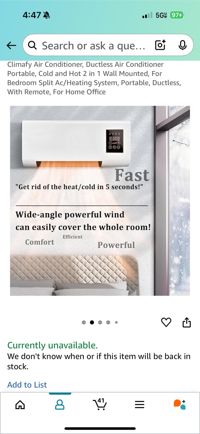 Climafy Air Conditioner, Ductless, Portable - photo 4
