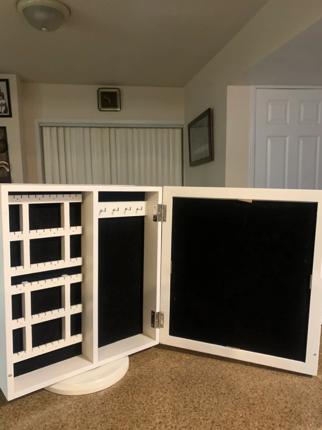 Rotating White Jewelry Organizer Cabinet image indicator(3)