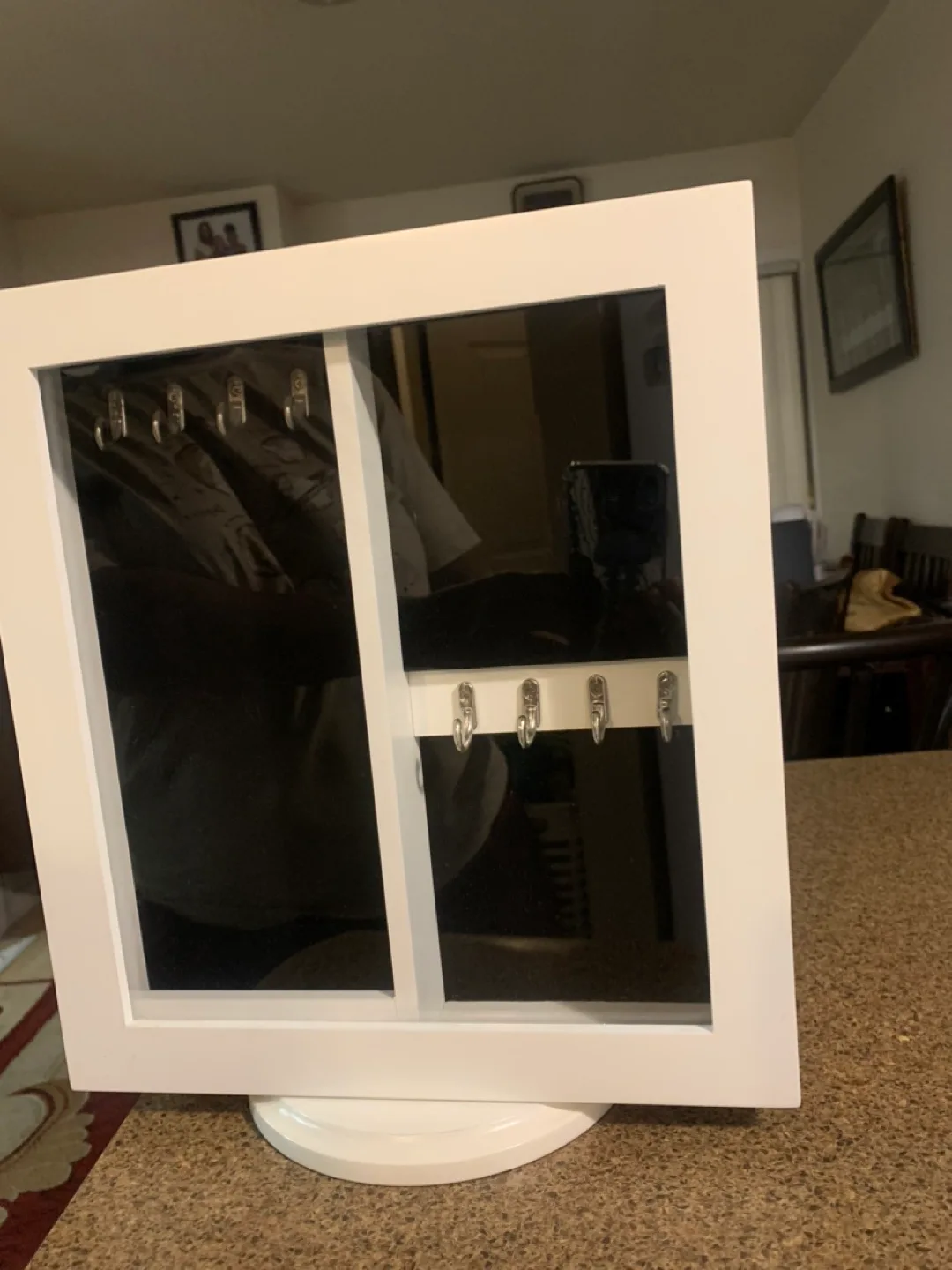 Rotating White Jewelry Organizer Cabinet image indicator(5)