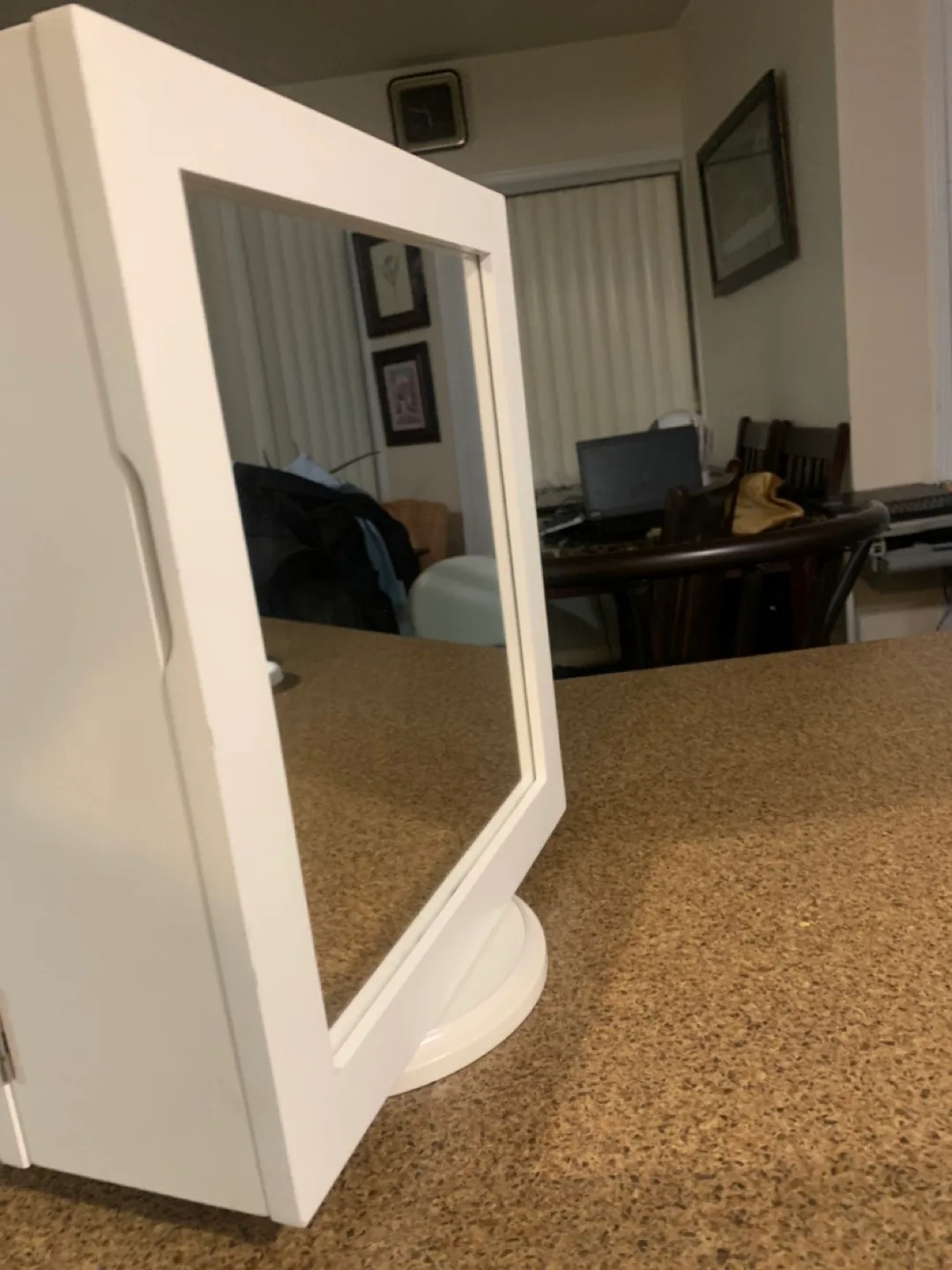 Rotating White Jewelry Organizer Cabinet image indicator(4)