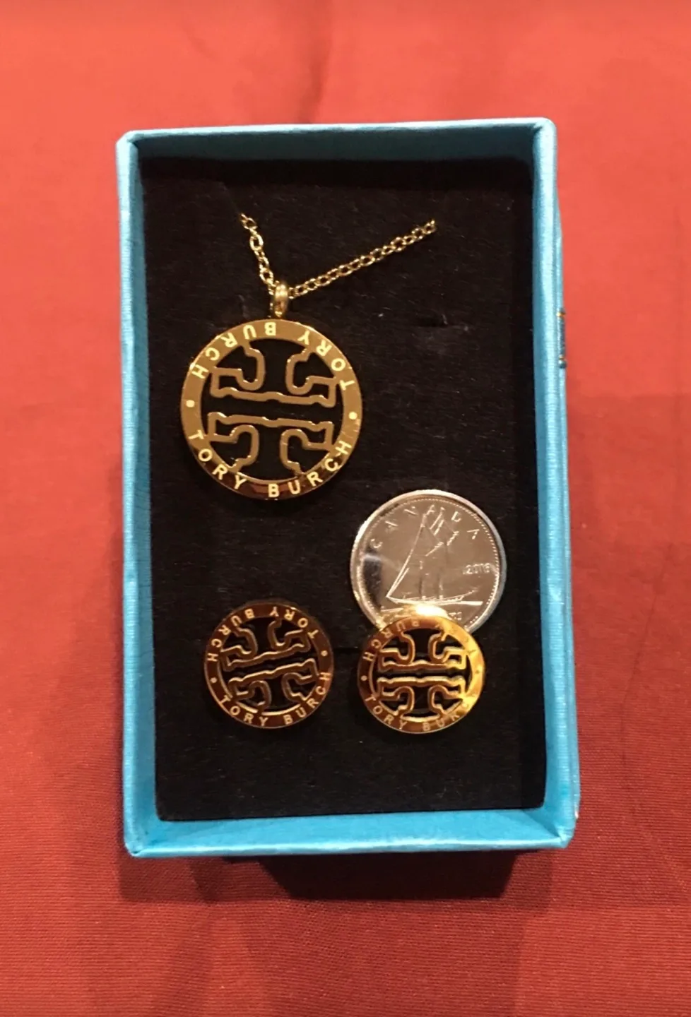 Tory Burch Necklace & Earrings Set - Gold image indicator(2)