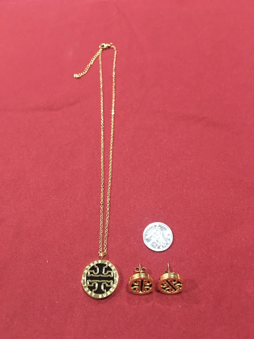 Tory Burch Necklace & Earrings Set - Gold image indicator(4)