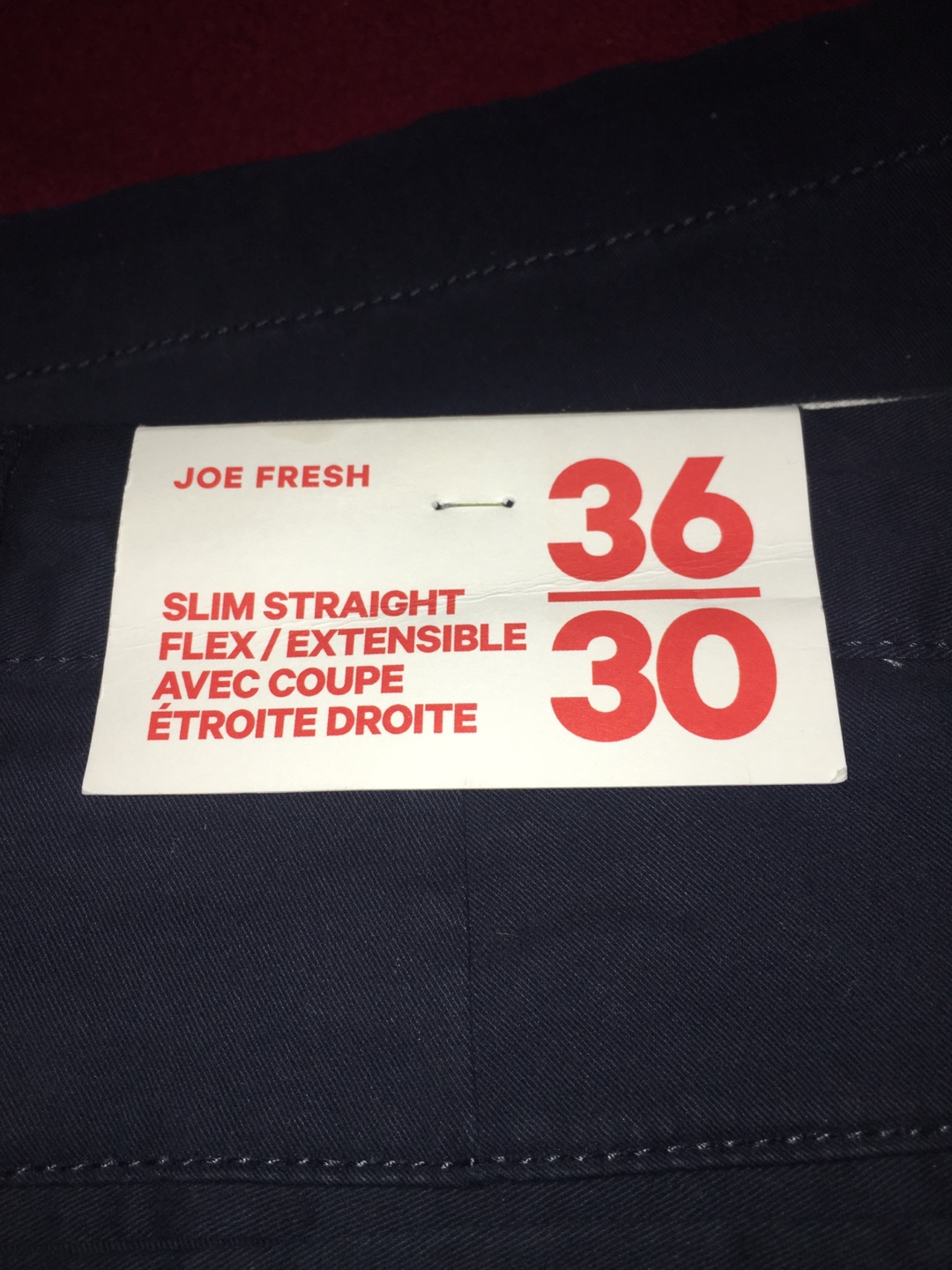 New Joe Fresh Slim Straight Flex Pants 36/30